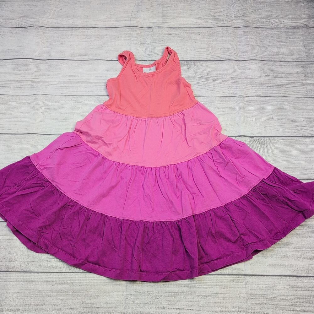 5 Hanna Andersson Pink Color Block Twirl Tank Dress
